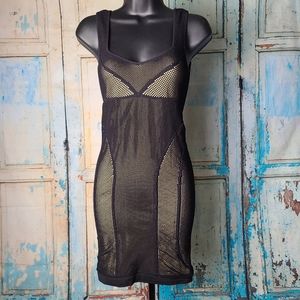 Bebe Black Mesh Mini Dress